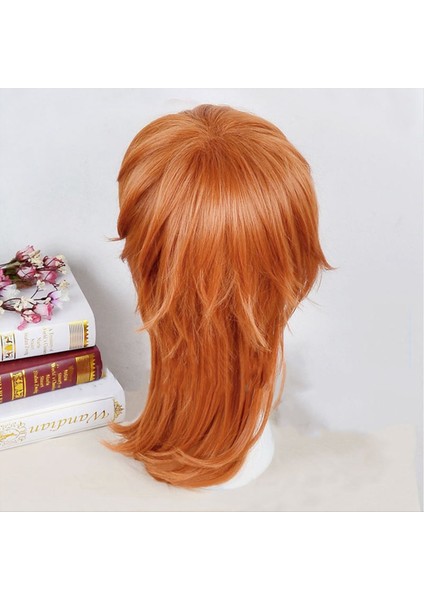 Kısa Turuncu Peruk Cosplay Kostüm Erkek Anime Katmanlı Karakter Kostüm Peruk Cadılar Bayramı Parti Peruk (Yurt Dışından) modelleri