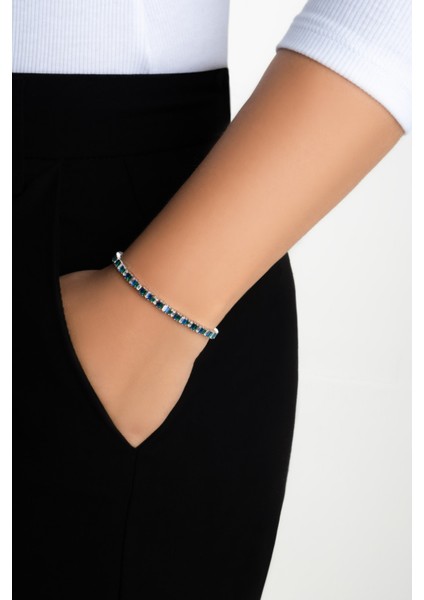 Yakamoz Aurası 18 Ayar Beyaz Altın Kaplama Ayarlanabilir Gümüş Bileklik fırsatları