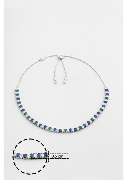 Yakamoz Hikayesi 18 Ayar Beyaz Altın Kaplama 42 cm Gümüş Choker Kolye fiyatları