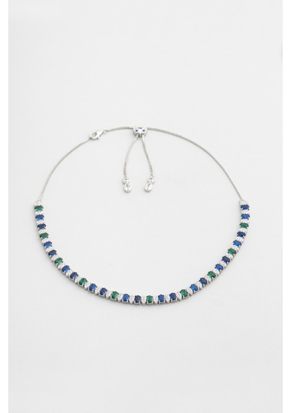 Yakamoz Hikayesi 18 Ayar Beyaz Altın Kaplama 42 cm Gümüş Choker Kolye fırsatları