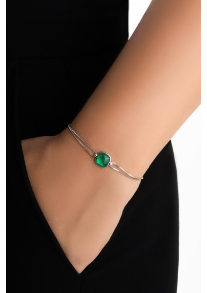 Renk Uyumu 18 Ayar Beyaz Altın Kaplama 19 cm Gümüş Bileklik fiyatları