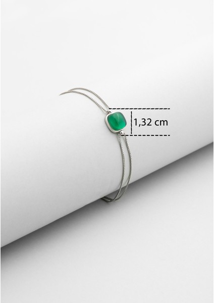 Renk Uyumu 18 Ayar Beyaz Altın Kaplama 19 cm Gümüş Bileklik modelleri