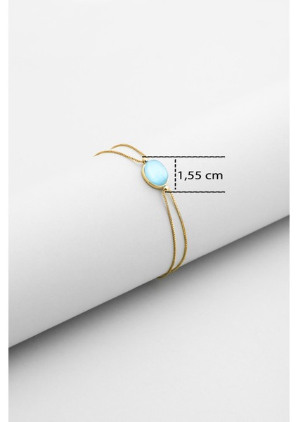 Mavi Aura 18 Ayar Sarı Altın Kaplama 19 cm Gümüş Bileklik modelleri