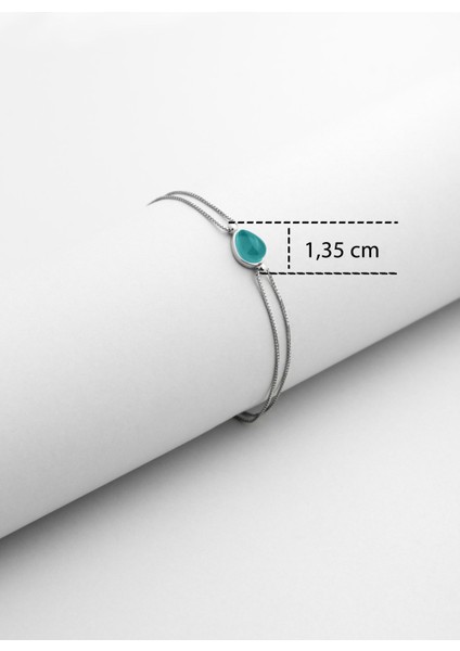 Mavi Ahenk 18 Ayar Beyaz Altın Kaplama 19 cm Gümüş Bileklik modelleri