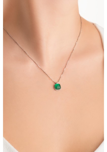 Renk Uyumu 18 Ayar Beyaz Altın Kaplama 44 cm Gümüş Kolye fiyatları