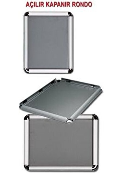 Turkuaz A4 Rondo Çerçeve 20 Adet 21x30 cm Açılır Kapanır Gümüş Gri Tasarım
