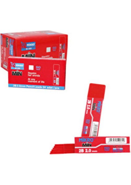 Min Kalem Uçları 2.0 mm Kırmızı 6 Adet 90 mm Uzunlukta Sarf Malzemeleri modelleri