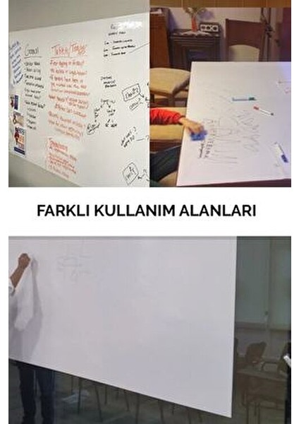 Akıllı Kağıt 60x100 Cm Beyaz 5 Adet Statik Tutunabilir İz Bırakmaz Yazı Tahtası
