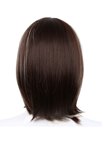 Kadınlar Cosplay Wig Orta Saçlı Kızlar Orta Uzun Saç Karışık Altın Saçak + Kahverengi (Yurt Dışından) fırsatları