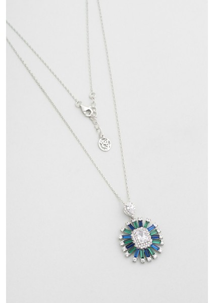 Yakamoz Esintisi 18 Ayar Beyaz Altın Kaplama 45 cm Gümüş Kolye