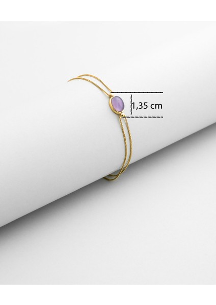 Mor Melodi 18 Ayar Sarı Altın Kaplama 19 cm Gümüş Bileklik modelleri