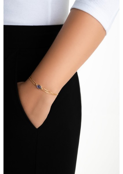 Mor Melodi 18 Ayar Sarı Altın Kaplama 19 cm Gümüş Bileklik fırsatları