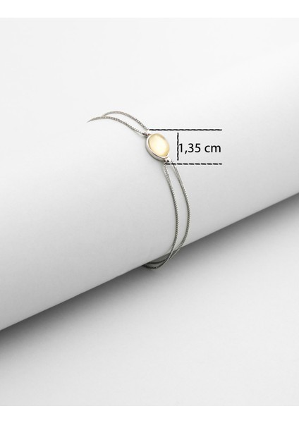 Sarı Melodi 18 Ayar Beyaz Altın Kaplama 19 cm Gümüş Bileklik modelleri