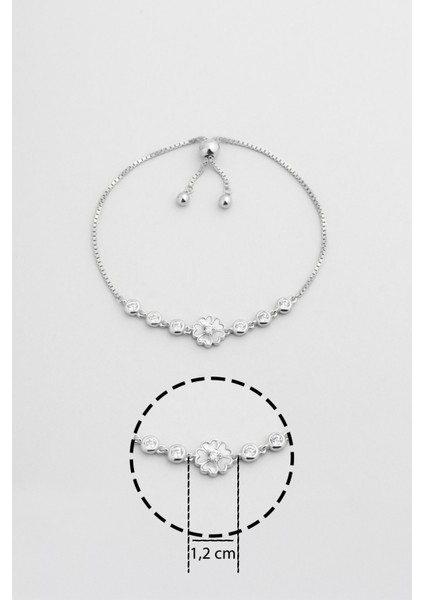 Kardelen 18 Ayar Beyaz Altın Kaplama Ayarlanabilir Gümüş Bileklik modelleri