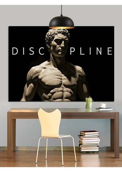 Kaslı Heykel "disiplin" Yazısı Dekoratif Kanvas - Mdf Ahşap Tablo modelleri