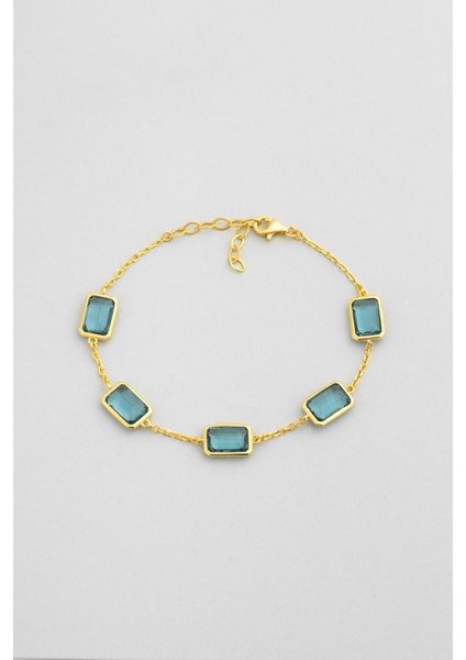 Chromony 18 Ayar Sarı Altın Kaplama 20 cm Gümüş Bileklik