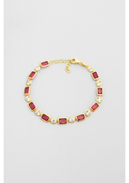 Ceremony 18 Ayar Sarı Altın Kaplama 19 cm Gümüş Bileklik