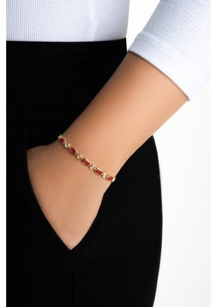 Ceremony 18 Ayar Sarı Altın Kaplama 19 cm Gümüş Bileklik fırsatları