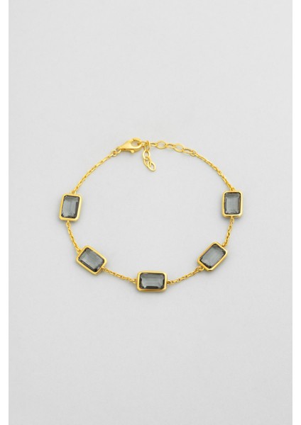 Chromony 18 Ayar Sarı Altın Kaplama 20 cm Gümüş Bileklik