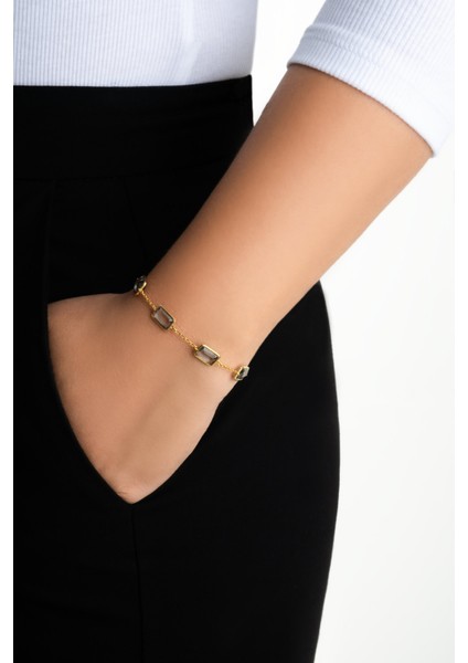 Chromony 18 Ayar Sarı Altın Kaplama 20 cm Gümüş Bileklik fırsatları