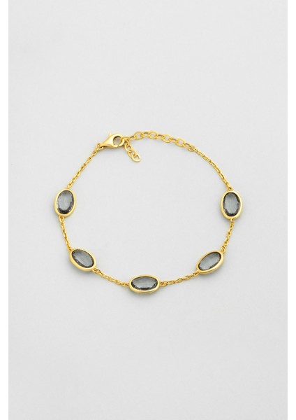 Harmony 18 Ayar Sarı Altın Kaplama 20 cm Gümüş Bileklik