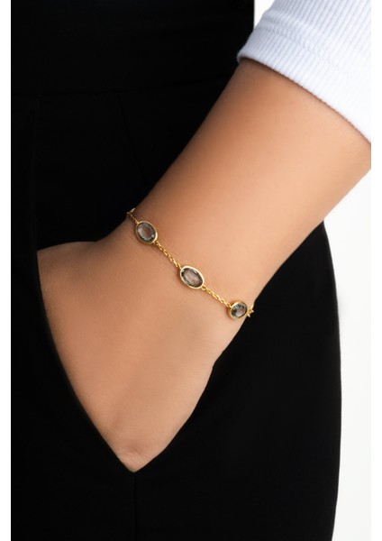 Harmony 18 Ayar Sarı Altın Kaplama 20 cm Gümüş Bileklik fiyatları