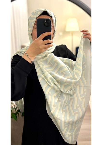 19V69 ITALIA Modal açık mavi krem renkli Seri Şal