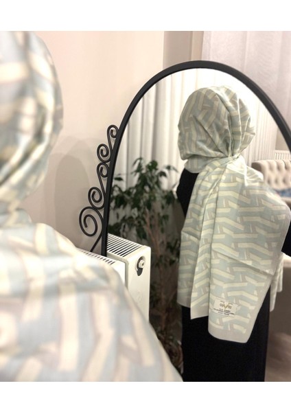 19V69 ITALIA Modal açık mavi krem renkli Seri Şal indirimleri