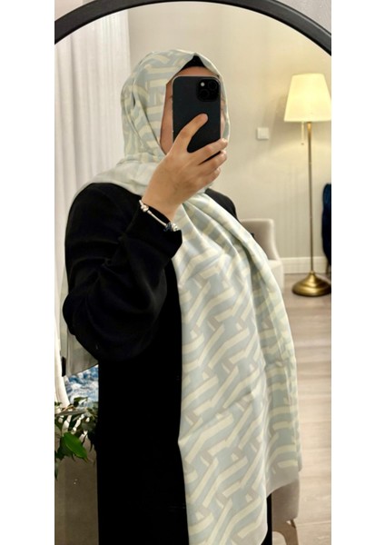 19V69 ITALIA Modal açık mavi krem renkli Seri Şal