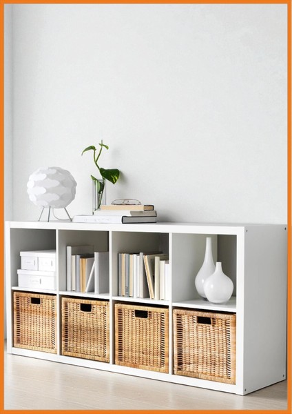 Sepet Hasır Rattan El Dokuma Kulplu Doğal Malzeme Eşya Kitap Oyuncak Saklama Kutusu 32 x 34 x 32 cm Kahverengi indirimleri