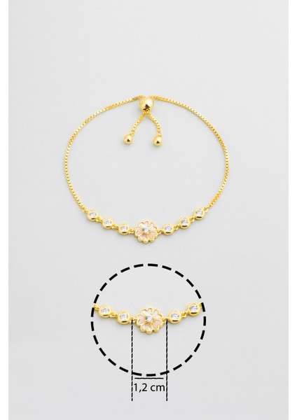 Kardelen 18 Ayar Sarı Altın Kaplama Ayarlanabilir Gümüş Bileklik modelleri