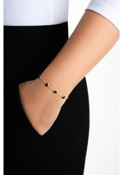 Glowy 18 Ayar Sarı Altın Kaplama 19 cm Gümüş Bileklik fırsatları