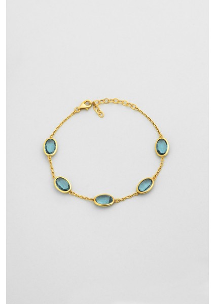 Harmony 18 Ayar Sarı Altın Kaplama 20 cm Gümüş Bileklik