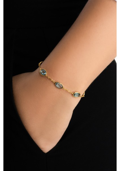 Harmony 18 Ayar Sarı Altın Kaplama 20 cm Gümüş Bileklik fiyatları