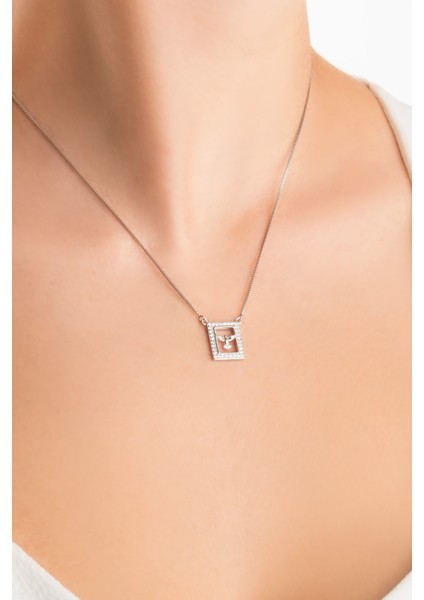 Anka Kuşu 18 Ayar Beyaz Altın Kaplama 45 cm Gümüş Minimal Kolye fiyatları