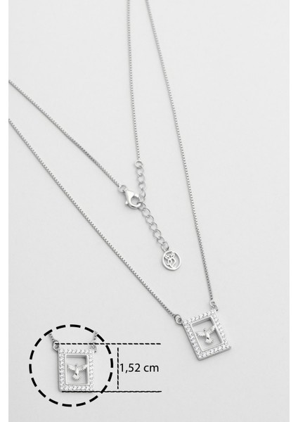 Anka Kuşu 18 Ayar Beyaz Altın Kaplama 45 cm Gümüş Minimal Kolye modelleri