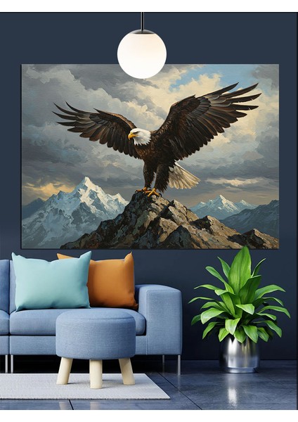 Uçan Kartal Gökyüzü Manzarası Dekoratif Kanvas - Mdf Ahşap Tablo indirimleri