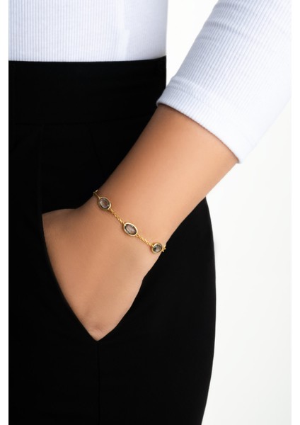 Harmony 18 Ayar Sarı Altın Kaplama 20 cm Gümüş Bileklik fırsatları