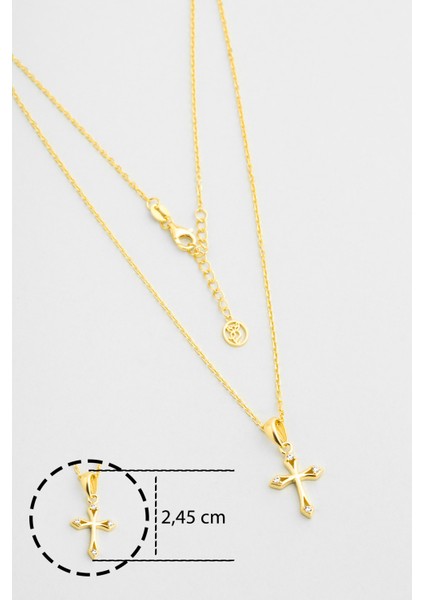 Sonsuz Işık 18 Ayar Sarı Altın Kaplama 45 cm Gümüş Haç Kolye modelleri
