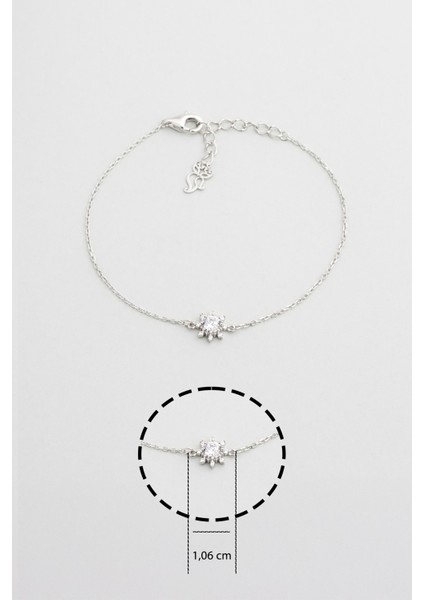 Sonsuzluk Çiçeği 18 Ayar Beyaz Altın Kaplama 19 cm Gümüş Bileklik modelleri