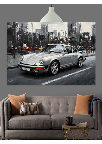 Modern Spor Araba Şehirde Dekoratif Kanvas - Mdf Ahşap Tablo modelleri