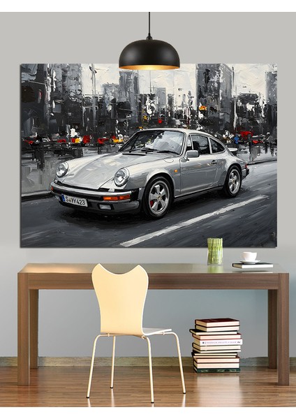 Modern Spor Araba Şehirde Dekoratif Kanvas - Mdf Ahşap Tablo fırsatları
