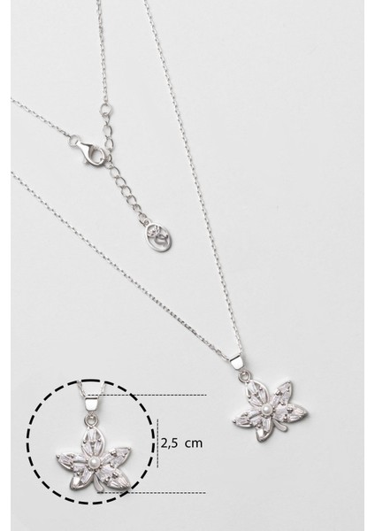 Elysia 18 Ayar Beyaz Altın Kaplama 45 cm Gümüş Inci Kolye modelleri