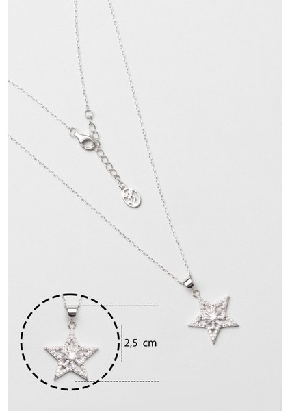 Yıldız Çiçeği 18 Ayar Beyaz Altın Kaplama 45 cm Gümüş Kolye modelleri