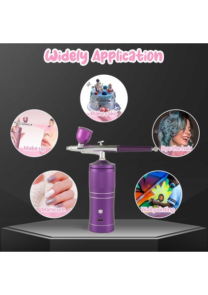 Airbrush Kiti Kompresör Handlı Şarj Edilebilir Tırnak Için Airbrush Boyama Model Makyaj Kek Dekor (Yurt Dışından) modelleri