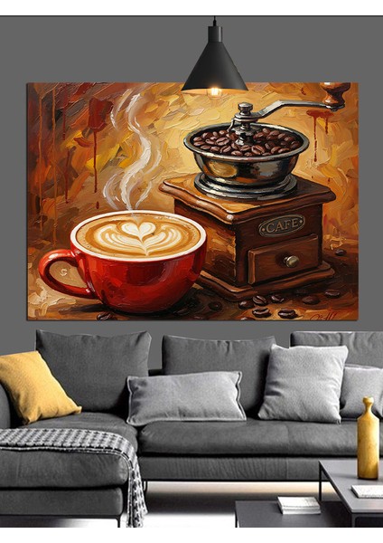 Kahve Fincanı Dumanlı Dekoratif Kanvas - Mdf Ahşap Tablo modelleri