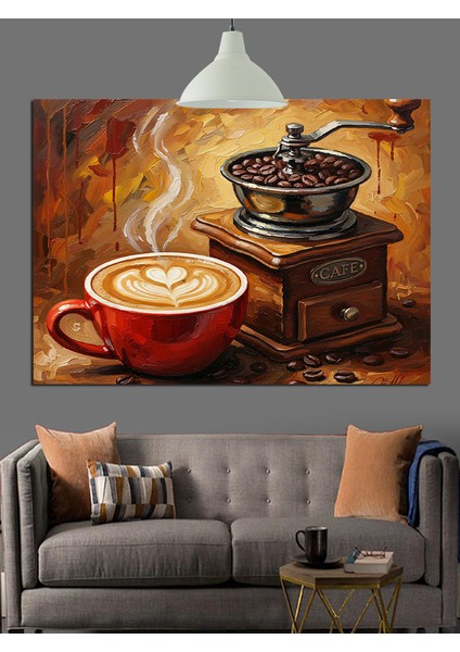 Kahve Fincanı Dumanlı Dekoratif Kanvas - Mdf Ahşap Tablo fırsatları