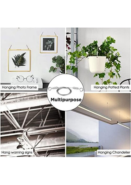 4pcs 2m x 1,5mm Ayarlanabilir Resim Asılı Tel Kit-Ağır Görev Paslanmaz Çelik Tel Halat, 60LBS&#39;YE Kadar Tutar (Yurt Dışından) fiyatları