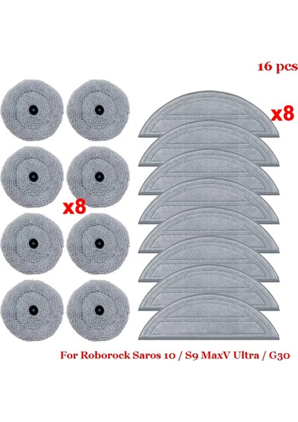 Saros 10 / S9 Maxv Ultra Robot Süpürge Için Yedek Paspas Bezi Pedleri, Yeniden Kullanılabilir Çift Titreşim (Yurt Dışından)