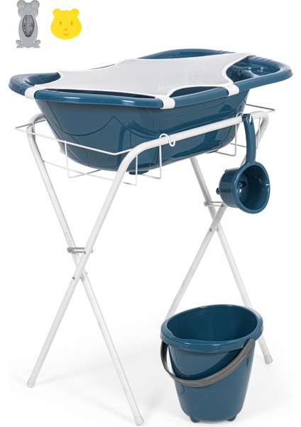 Babyjem Ayaklı Küvet Seti 7 Parça Indigo Mavi